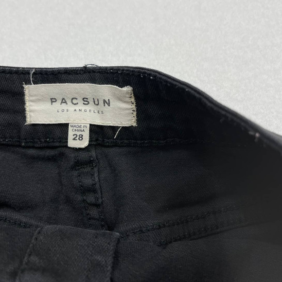 Pacsun Black Button‎ Down Distressed Denim Skirt Size 28 - Picture 2 of 7